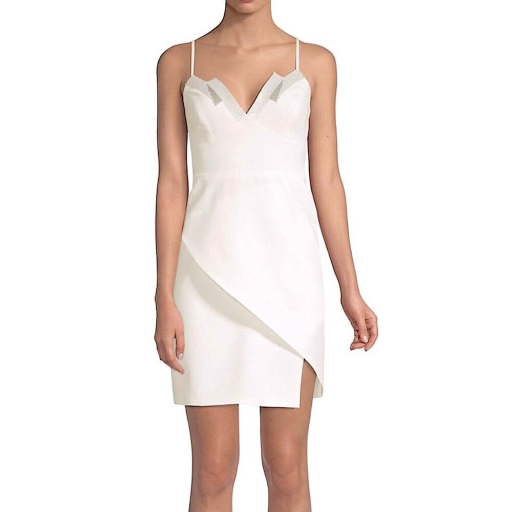 BCBG Maxazria Off White Sequined Banded Pary Cocktail Dress size 6 NEW - Picture 2 of 10